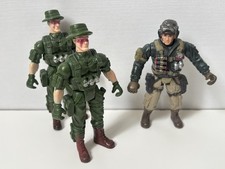 Chap Mei Soldier Action Figure HKD Design Military 4” + 2 Army Figures Lot Vtg