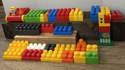 Mega Bloks Large Building Blocks Lot 90+ Pieces Truck Figure Preschool Toy