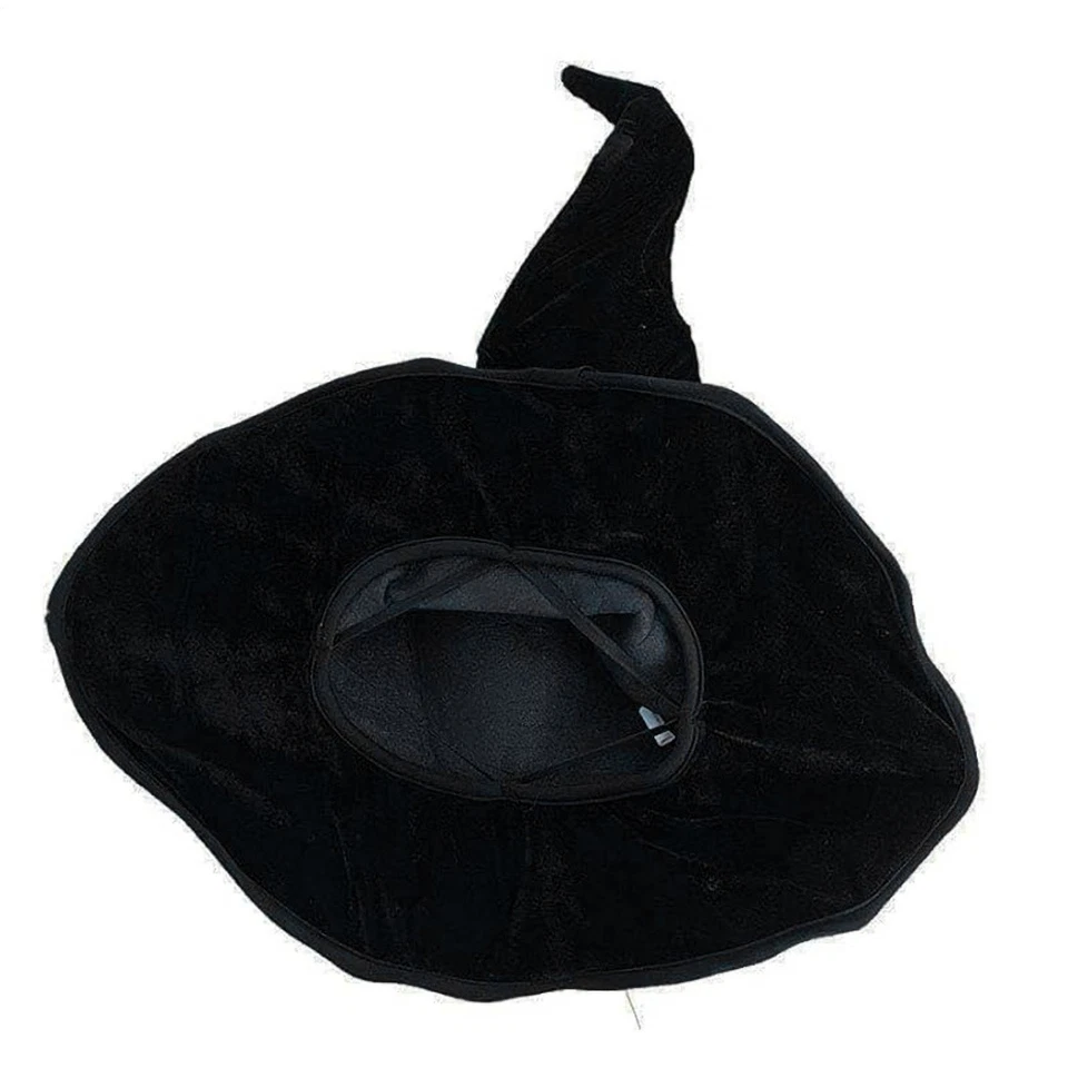 Halloween Sombrero de Bruja Negro Bruja Malvada Disfraz Sombrero de Terciopelo con Encaje Mujeres Juegos con disfraces Foto 2 de 4