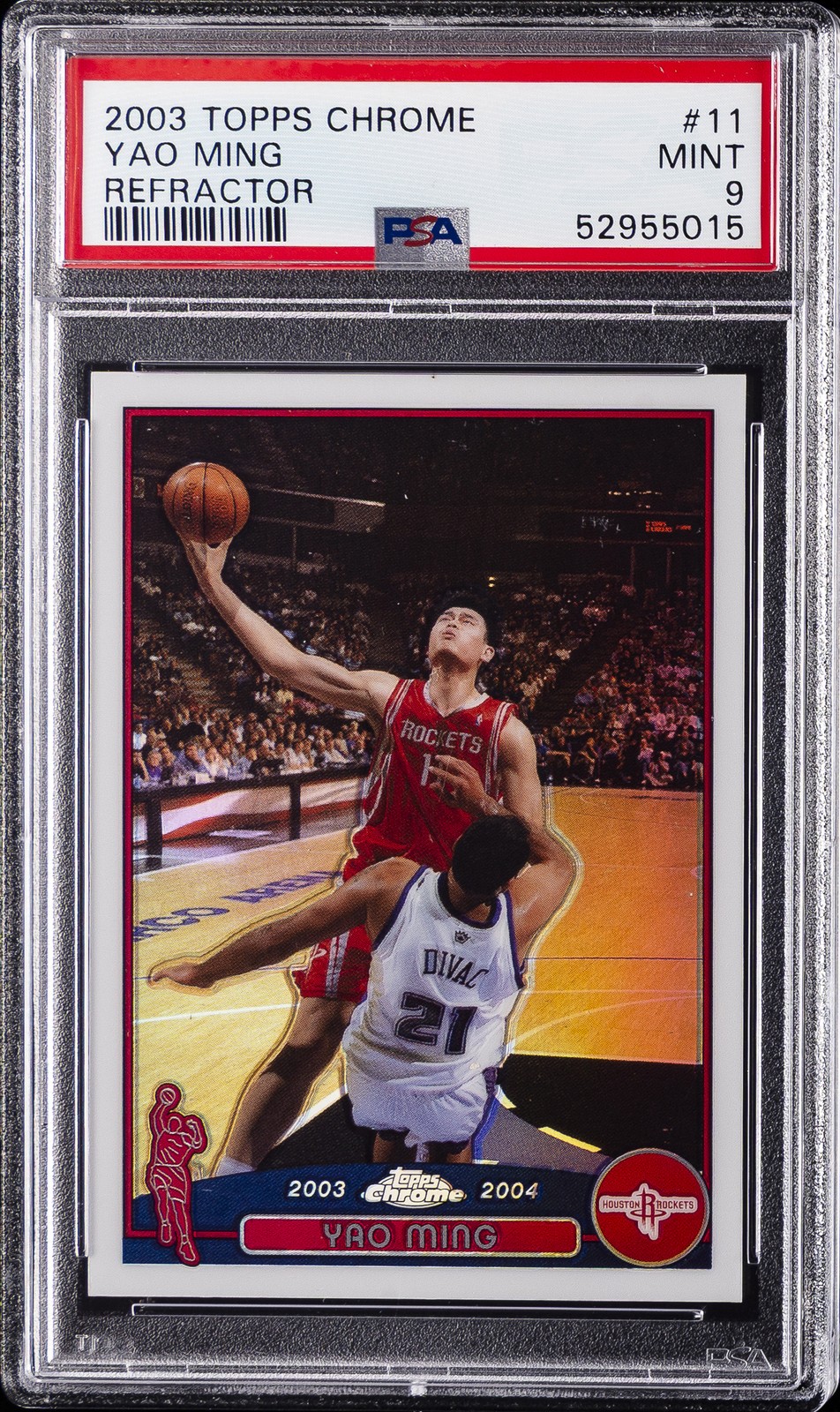 2003 TOPPS CHROME REFRACTOR #11 YAO MING PSA 9