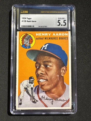 1954 Topps Hank Aaron #128 CSG 5.5 Rookie RC HOF