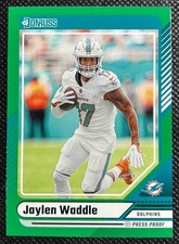 2024 Panini Donruss Jaylen Waddle #125 Press Proof Green Dolphins