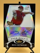 2008 Finest Black Refractor Ross Detwiler #164 Washington Nationals RC Auto /99