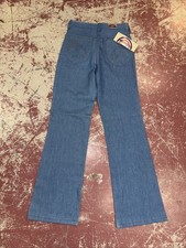 Nos Boys Vintage Wrangler Flare Western Jeans Denim 16 26x30 Usa Made Mill Wash
