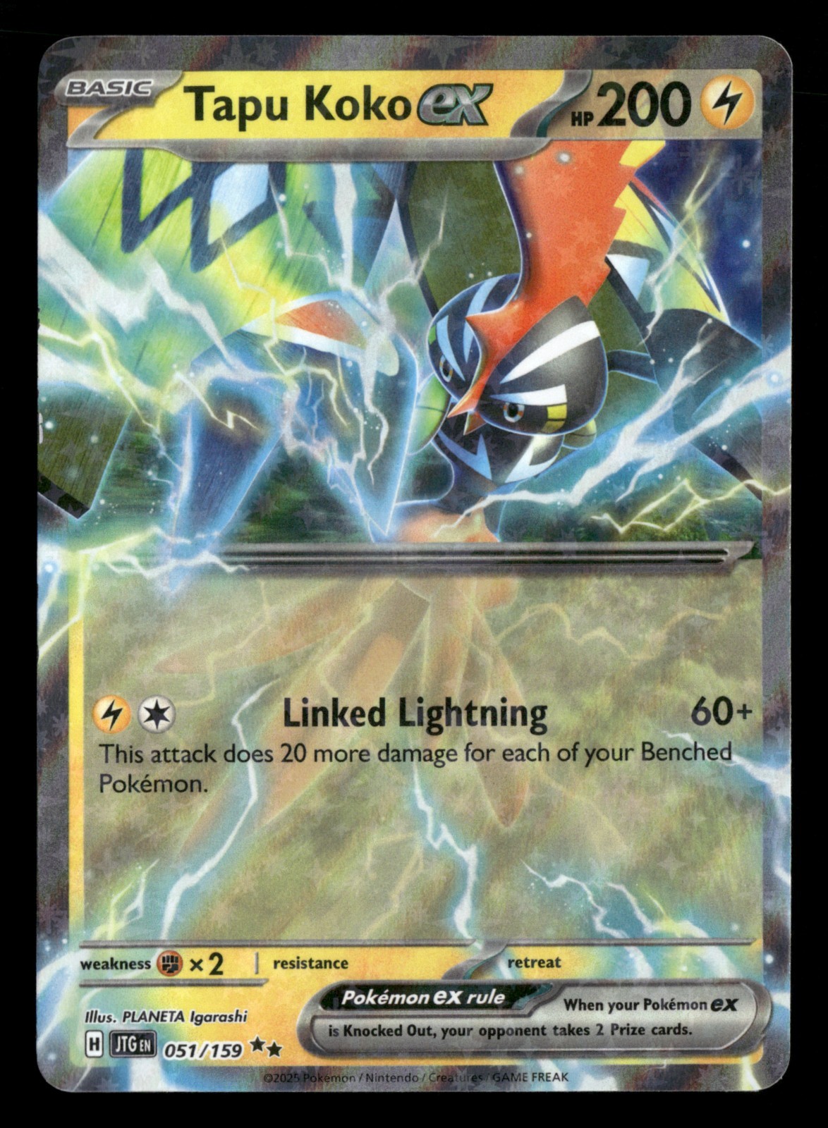 Tapu Koko ex - 051/159 - Double Rare - Journey Together - Pokemon Card - NM/M