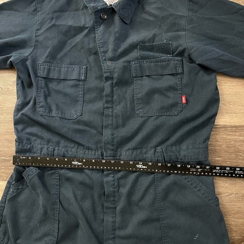 Military Utility Coveralls 48R Blue US Navy Mechanic Flame Resistant Work - Picture 5 of 18