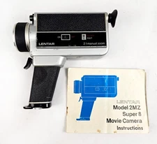Lentar Model 2MZ Super 8 Movie Camera w Instructions Vintage 70s Untested