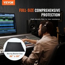 VEVOR Sound Dampening Blanket, 96" x 80", Extra Large Studio Grommeted Soundproo