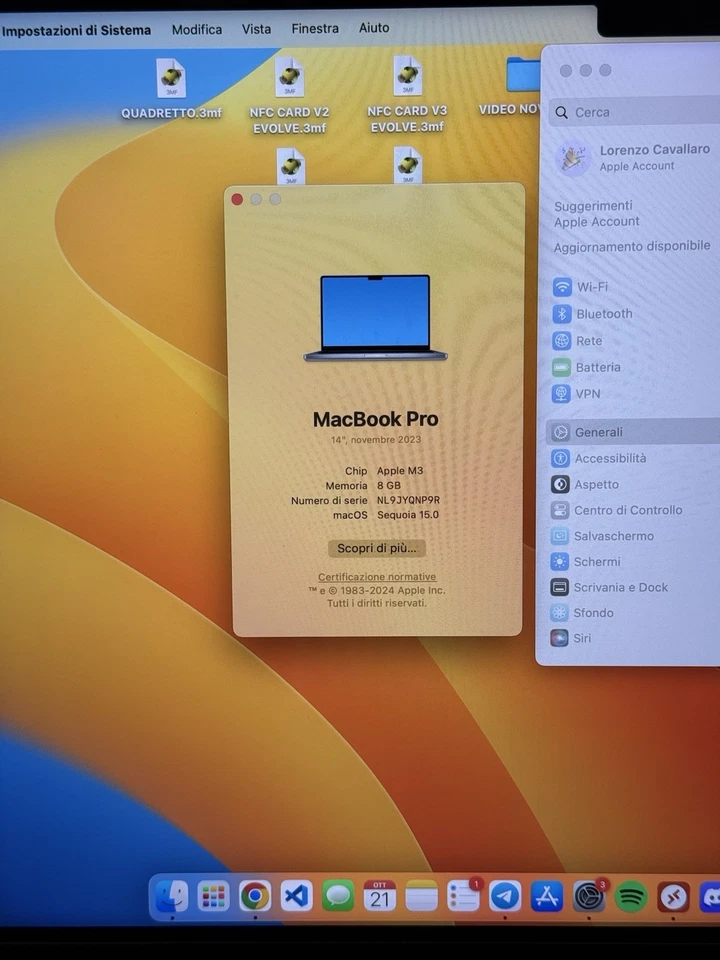 Apple MacBook Pro 14" M3 · 8GB · 1TB, foto 2 di 5