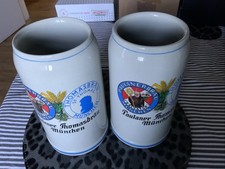 Traditional German Stoneware Beer Steins - The Paulaner Thomasbrau Brewery 1L