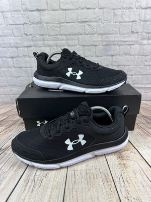 Under Armour UA Charged Assert 10 Running Shoes Black/Black/White Women s Sz 12