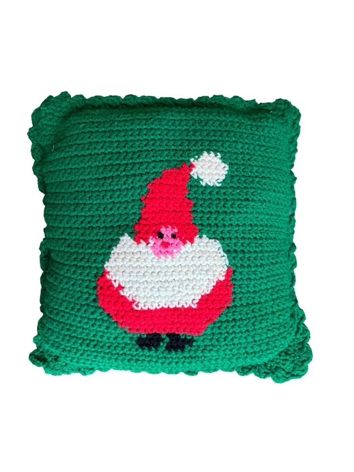 Almohada hecha a mano de ganchillo de Papá Noel decoración navideña Foto 2 de 4