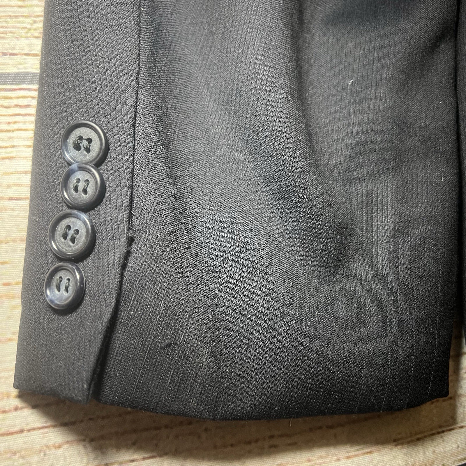 FILA Savile Row 100% pura lana cappotto sportivo uomo taglia 42R blazer giacca nero 3 bottoni