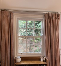 Beautiful Dusky Pink Interlined Velvet Pinch Pleat Curtains