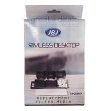 JBJ Rimless Desktop Aquarium Replacement Filter Media 4 Pack Sponge Carbon