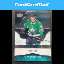 2018-19 Upper Deck Ice Gavin Bayreuther #53 Premieres Rookie 1087/1299 Stars RC