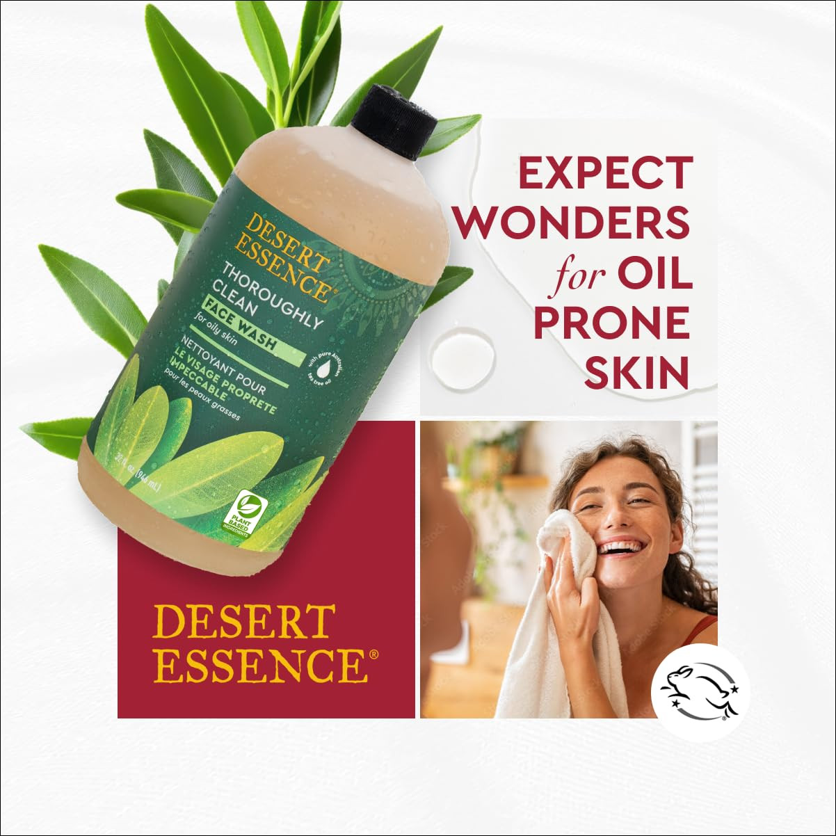 Thoroughly Clean Face Wash with Tea Tree Oil, Castile Soap and Coconut Oil - Org