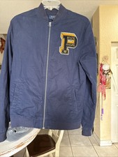 Polo Ralph Lauren Big Kids Varsity Double Knit Jacket Size XL 18-20 Navy Blue