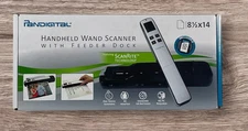 Pandigital Handheld Wand Scanner Red with Feeder Dock and Instructions Open Box