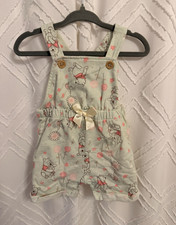 Disney Baby Winnie the Pooh Floral Knit Overall One-Piece 3/6M Green Pink Bow