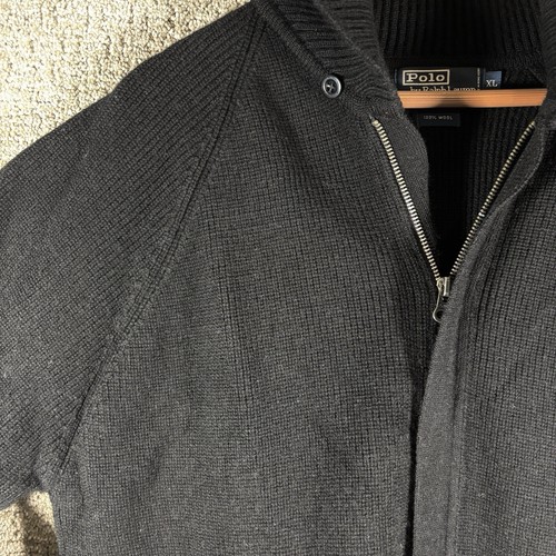 Polo Ralph Lauren Wool Sweater Hong Kong Mens XL Full Zip Collared Vintage Knit - Picture 8 of 19