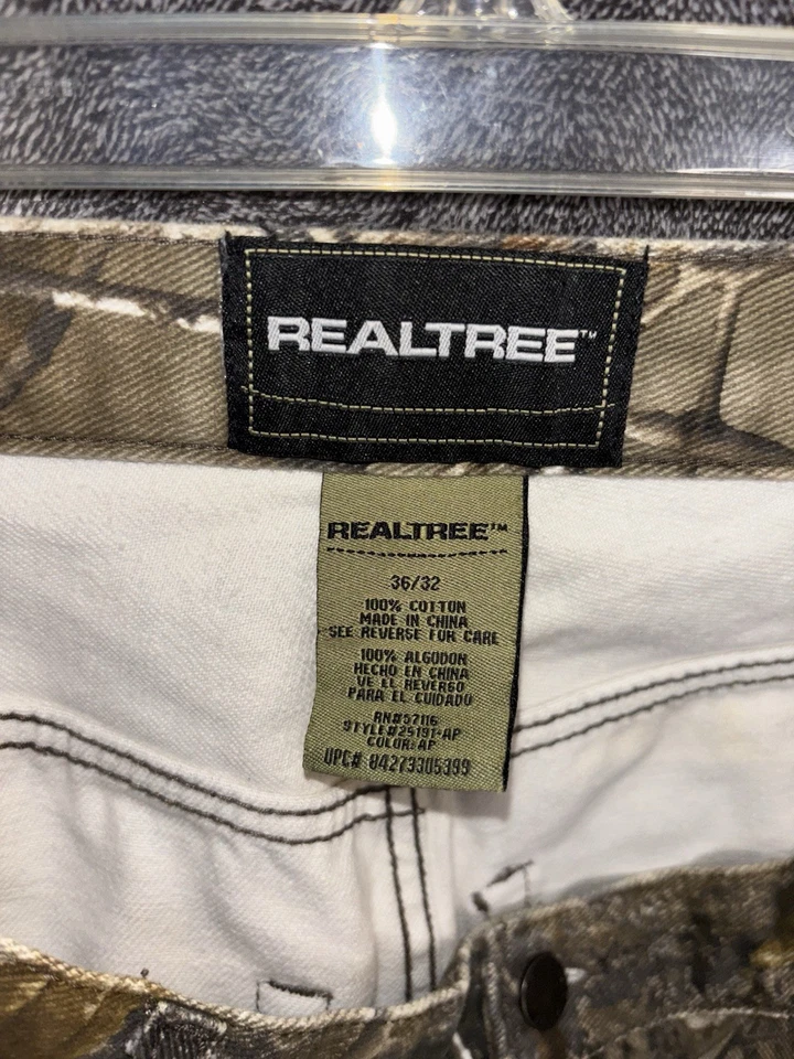 Realtree 迷彩工装裤男式 36x32 100% 棉狩猎户外 AP 迷彩 — 第 4/4 张图片