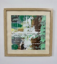 Quadro astratto moderno 32x32cm acrilico su Carta dipinto a mano con Cornice