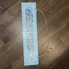 Hanging  North Pole  With Arrow Wooden Sign Holiday Decoration