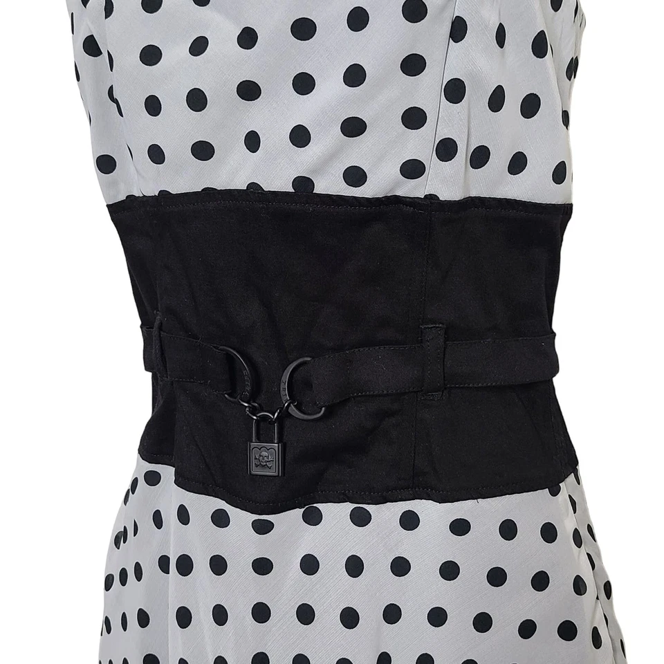 Vestido Vintage Tripp NYC Talla Pequeña Lunares Bloqueo Y2K Negro Blanco  Foto 2 de 4