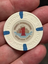 $1 RESORTS INTERNATIONAL CASINO CHIP POKER CHIP ATLANTIC CITY GAMBLING TOKEN