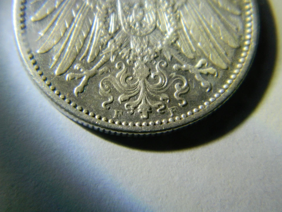 1908  1 Mark F - Wilhelm II - Germany - Silver .900 - KM14 - high AU - Image 4 of 4