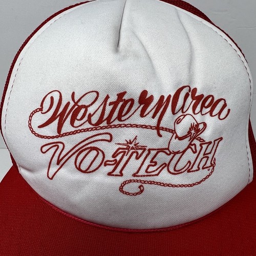 Western Area Vo-Tech Vintage Mesh Back Trucker Snapback Hat Cap Hanes Headwear - Picture 8 of 10