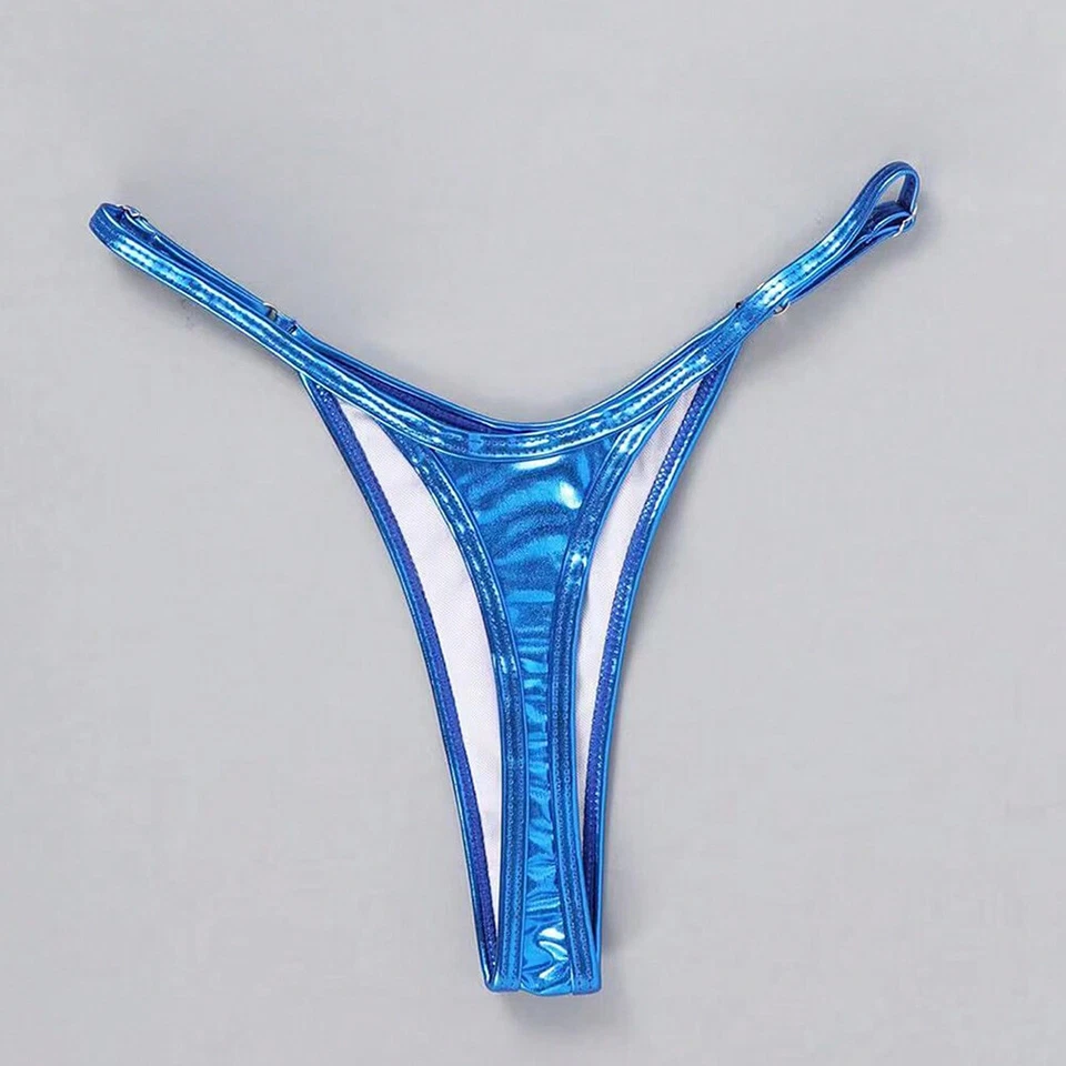 Frauen G-String T-Back Höschen Unterhose Tanga Shiny Metallic Low Waist Sexy ▽ - Bild 3 von 4