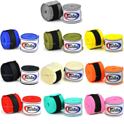 Fairtex 4.5m Boxing Stretch Hand Wraps MMA Hand Bandages MuayThai 450cm Handwrap - Picture 1 of 22