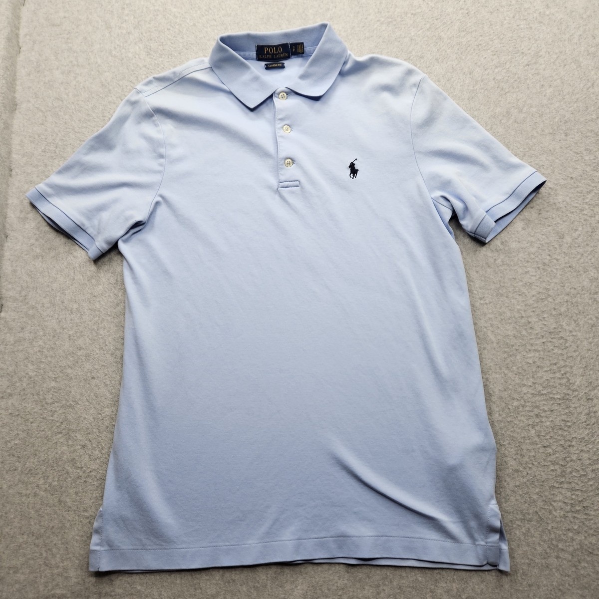 新品 POLO RALPH LAUREN 青色 ポロシャツ S/P Polo Ralph Lauren Classic Fit Men's Size SP Light Blue Short