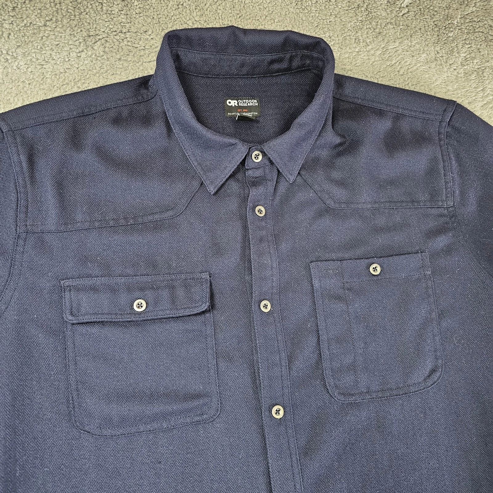 outdoor-research feedback flannel heavy knit button up shirt