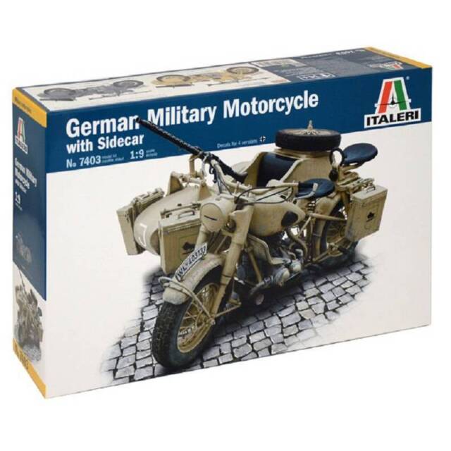 Maquette Moto German Military Motorcycle With Side Car Italeri 7403 1/9ème Maque