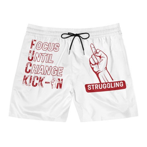 Focus Until Change Kick-In - Men's Mid-Length Swim Shorts - Foto 6 di 9