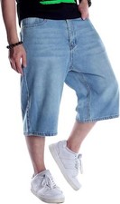 Mens Baggy Denim Shorts Loose Fit Vintage Y2K Wide Leg Hip Hop Jean Shorts