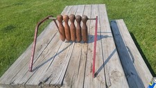 Vintage Five Pin Bowling Yard Game Wood Pins ...