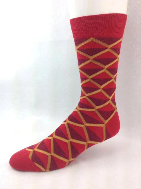 Оттенки красного геометрический мужской Crew платье носки - Изображение 3 из 3