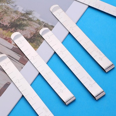 3Inch Stainless Steel Sewing Clips Sewing Measurement Ruler for Fabric Hemming