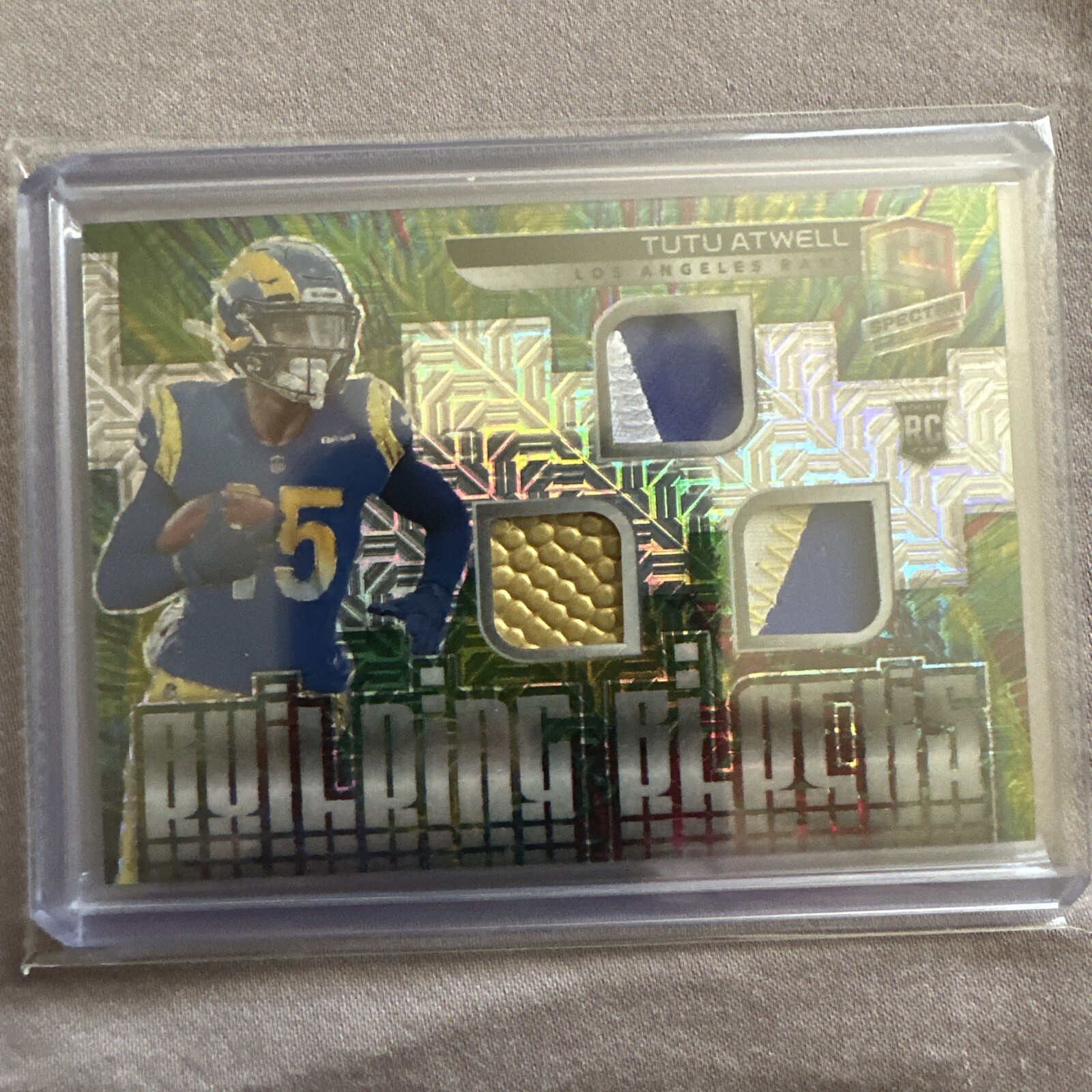 2021 Panini Spectra Tutu Atwell Building Blocks Meta Prizm /25 Rookie Patch Card