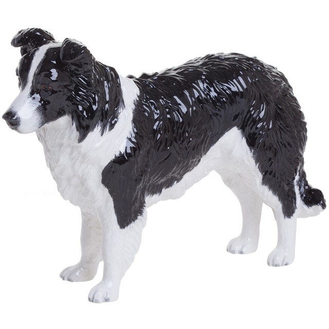 John Beswick Black And White Border Collie Dog Ornament Figure