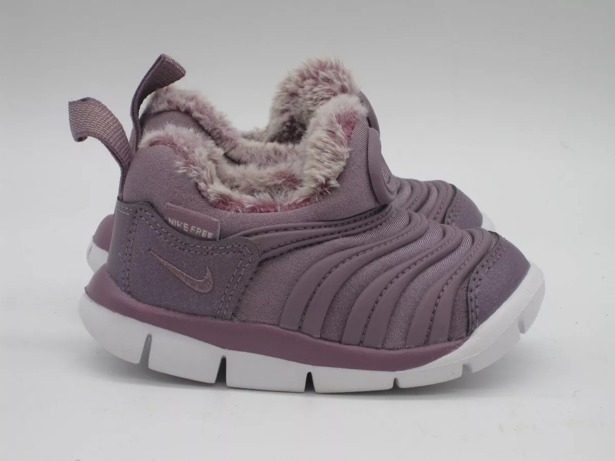 web Kreek Amerikaans voetbal NIKE DYNAMO FREE SE TD SHOES TODDLER 4C FUR LINED VIOLET DUST &amp; WHITE  SLIP ON | eBay