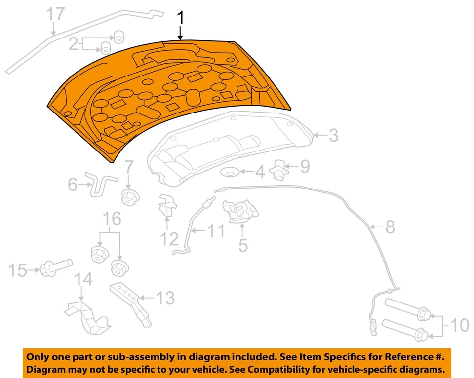 Used Hood fits: 2012 Chrysler 200  Grade A - Изображение 3 из 4
