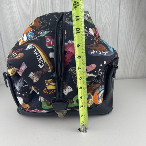 1991 VINTAGE Nicole Miller Silk Backpack Shoulder Sling Bag Shoes Print **RARE** - 第 20/22 張圖片