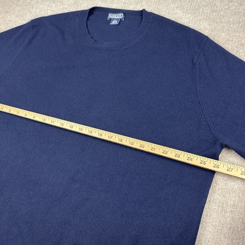 Men's 100% Cashmere Sweater XL 46-48 Blue Lands End Crew Neck Pullover Timeless - Picture 6 of 11