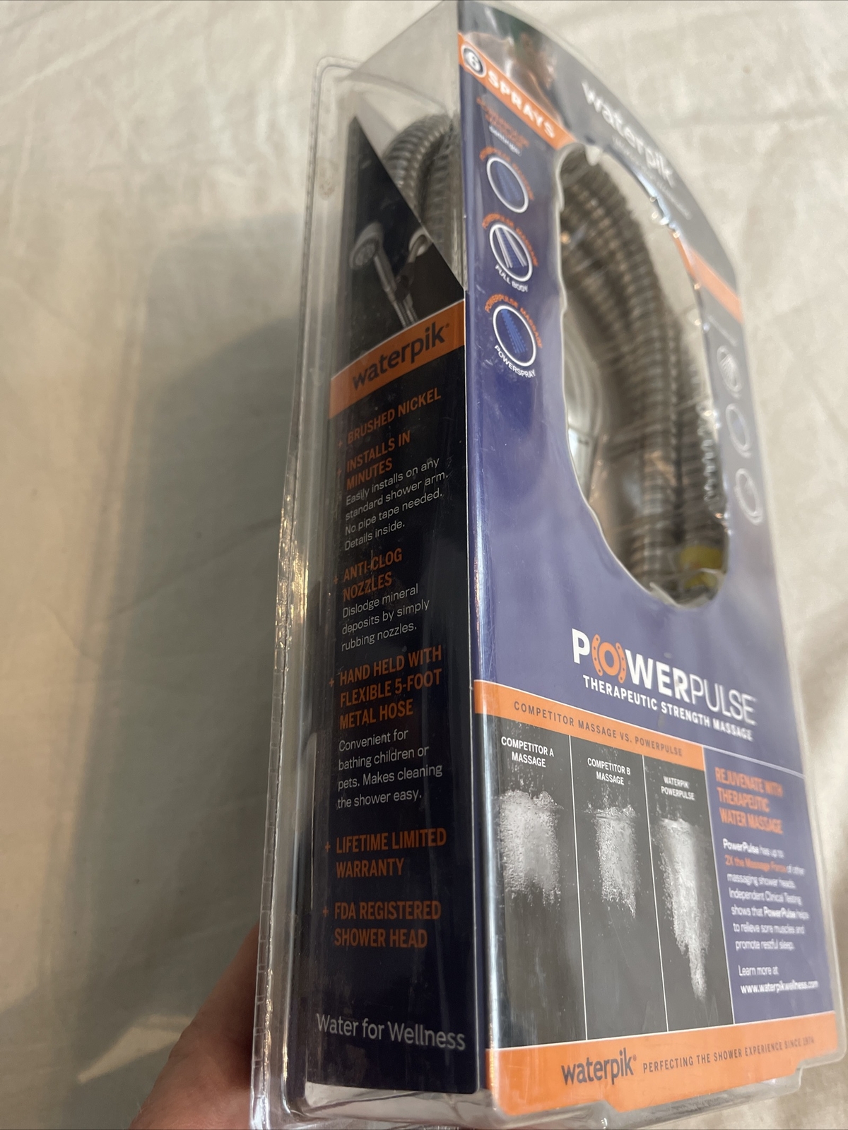 Waterpik PowerPulse 6スプレー ハンドヘルドシャワーヘッドXAU643E 2倍強度マッサージ International Society of Hypertension