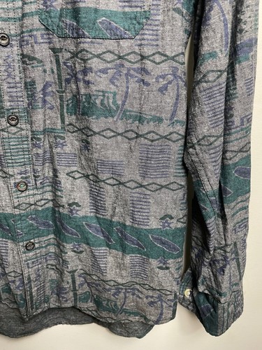 Modern Amusement Southwest Shirt Men's Striped Long Sleeve Cotton Button sz M - Picture 4 of 9